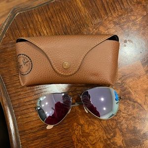 Classic Aviators with Purple reflective lenses